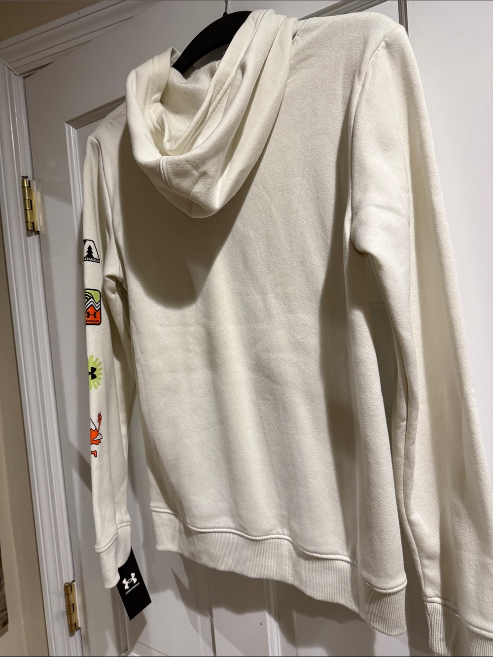 Under Armour White Hoodie with Orange and Tan Graphic - Picture 4 of 4